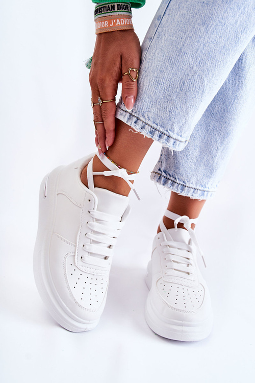 Класичне шкіряне спортивне взуття білого кольору Jennys