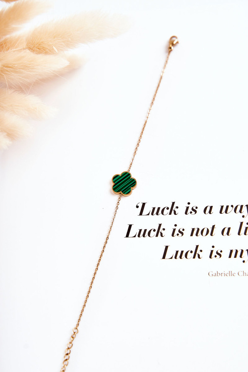 Жіночий модний браслет із зелено-чорним квітковим золотом