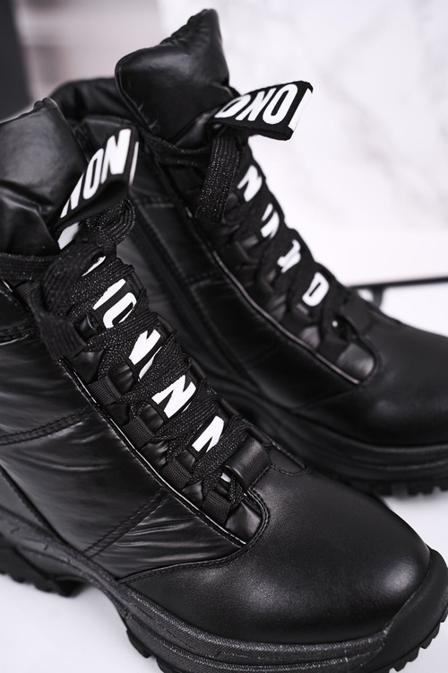 Дитячі снігові черевики теплі чорні Grantes