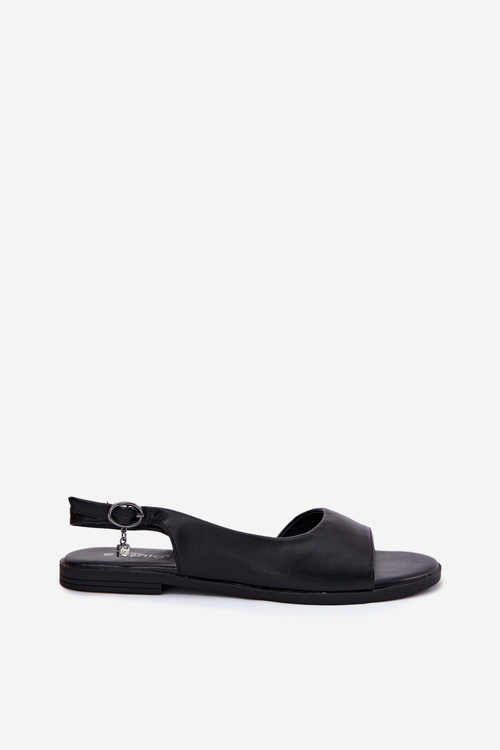 Жіночі Сандалі На Плоскому Каблуці Чорні Weanise