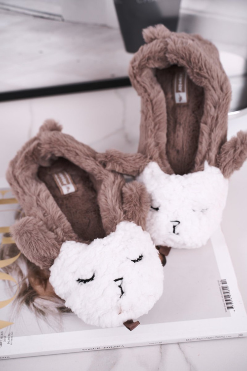 Жіночі тапочки з хутром овечки коричневі Ben