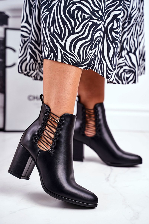 Жіночі черевики на високому каблуці, чорний Vibo