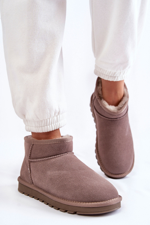 Жіночі замшеві низькі зимові черевики Grey Shelie