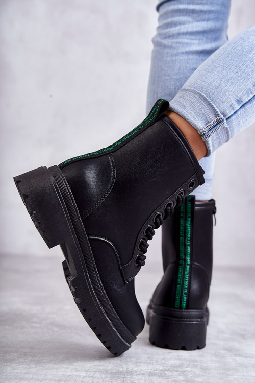 Жіночі шкіряні чоботи Workers Light Black Denila