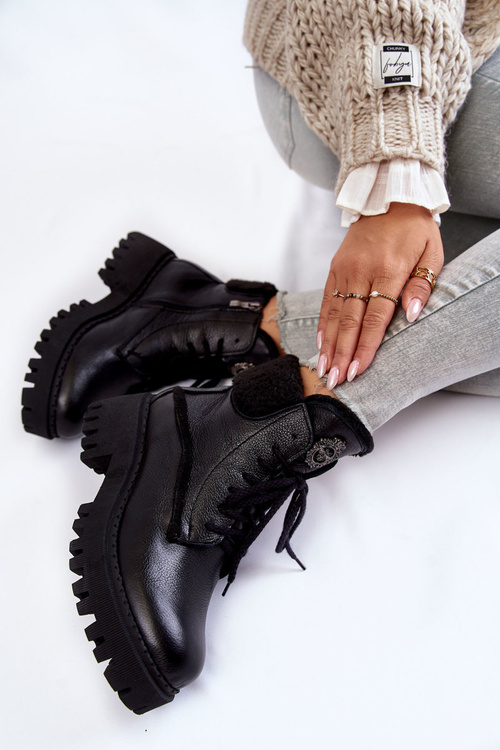 Жіночі шкіряні черевики Trapper Black Vergo