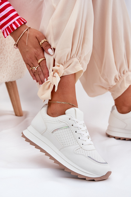 Жіноче Спортивне Взуття На Платформі Білі Yandia