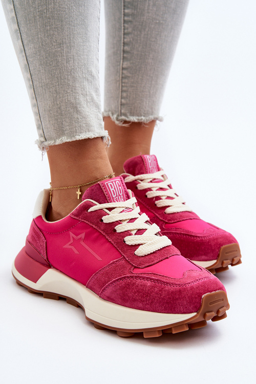 Жіночі шкіряні кросівки Big Star NN274961 Фуксія