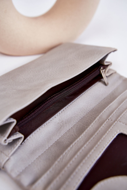 Жіночий великий гаманець на магніті сірий Connes