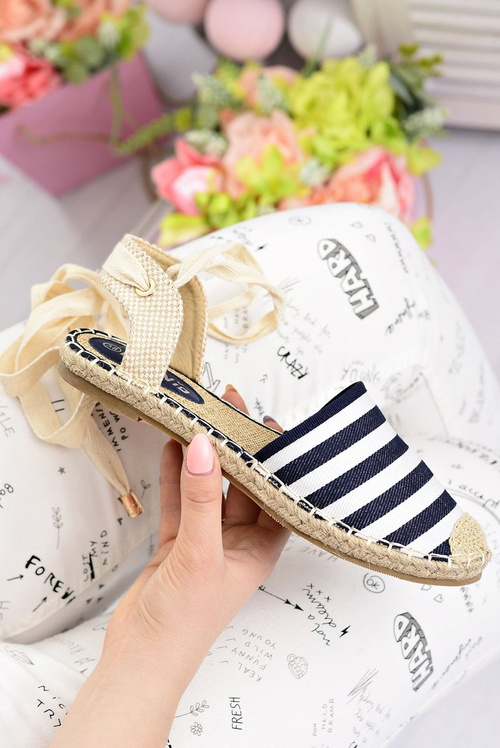 Жіночі лляні балерини, багатоярусні еспадрільї Mara. Море