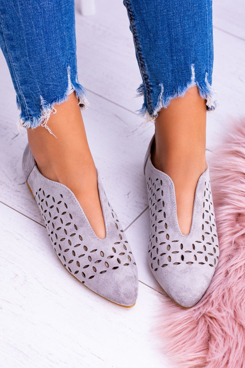 Сірі замшеві жіночі напівчеревики Lu Boo Synthia