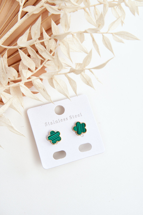 Ніжні сережки Квіти зелено-золоті