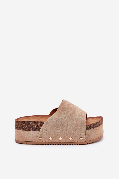 Жіночі сандалі на масивній платформі еко замш Хакі Вінібе