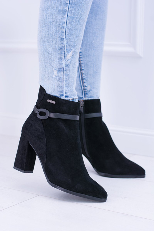 Чорні замшеві черевики Big Star на шпильці BB274383