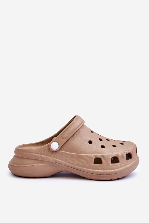 Поролонові босоніжки Crocs на масивній підошві Бежеві Katniss