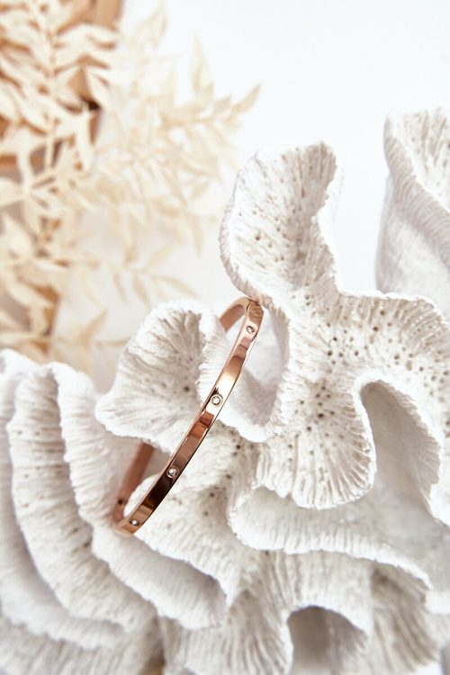 Сталевий браслет із кубічним цирконієм із рожевого золота Lauren