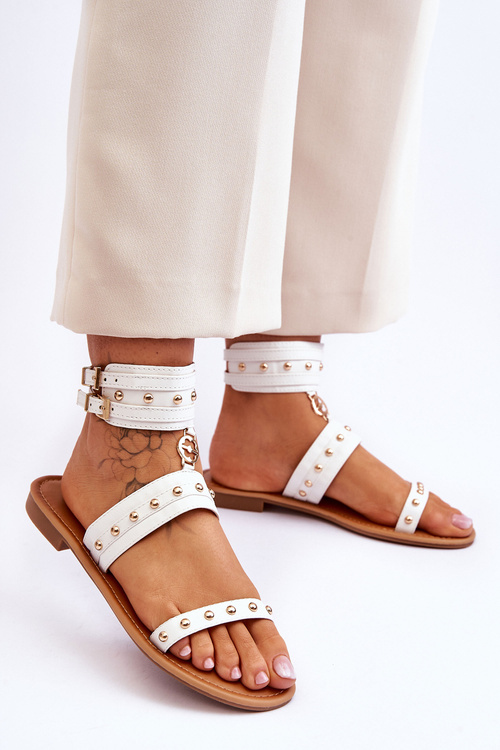 Унікальні жіночі босоніжки на шпильці Білі Selina