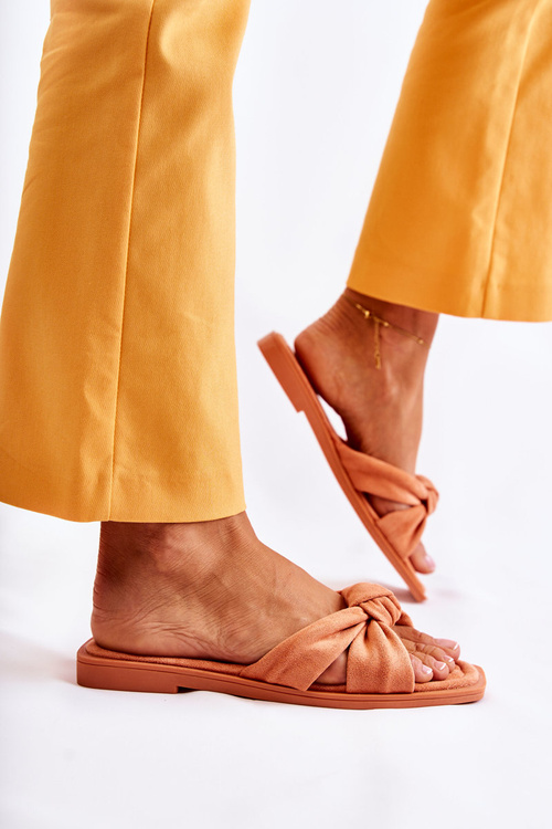 Жіночі модні замшеві тапочки оранжевого кольору Lorrie