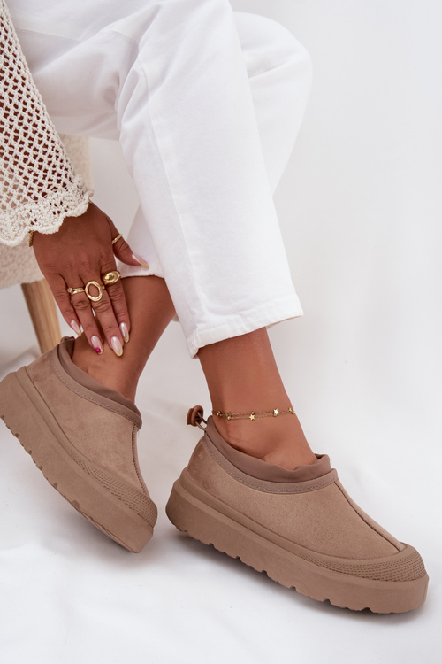 Жіночі Снігоступи На Платформі З Низьким Чоботом Темно-бежеві Izamine