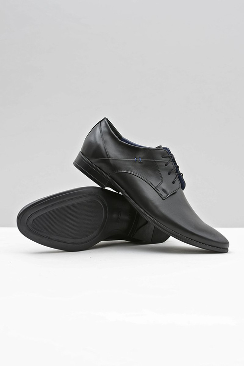 Елегантні чоловічі чорні півчеревики Gaspare Poland Leather