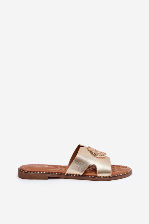 Плоскі Жіночі Сандалі З Декоративною Деталлю Золоті Oferry