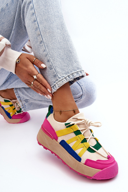Жіночі замшеві кросівки на платформі різнокольоровий Rohan