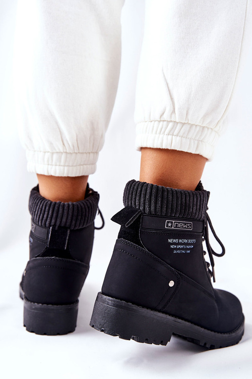 Жіночі пласкі похідні черевики Black Grunders