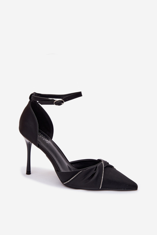 Високі підбори з кришталями Чорна Катліна