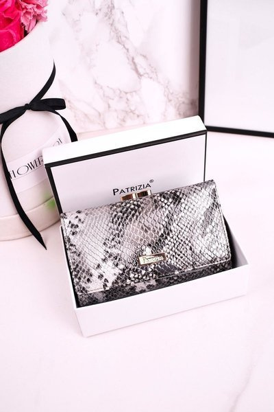 Середній шкіряний жіночий гаманець PATRIZIA Shiny Grey