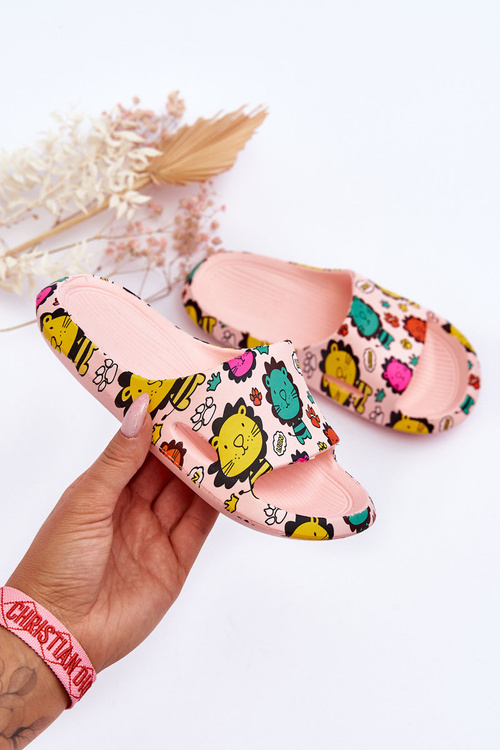 Дитячі легкі пінопластові тапочки з мотивом лева Рожева Естер