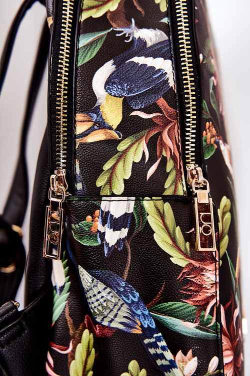 Жіночий шкіряний рюкзак NOBO M3170-C020 Birds Black