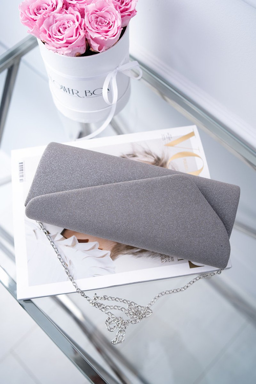 Жіноча сумочка з блискітками. Сіра клатч