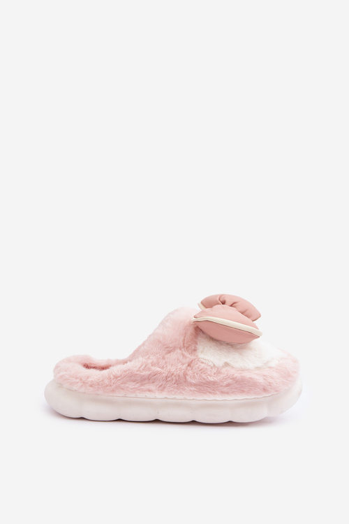 Пухнасті Тапочки З Бантиком Рожеві Grilis