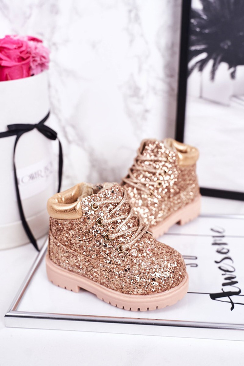 Дитячі утеплені блискучі чоботи Rose Gold Mermaid