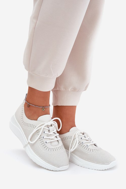 Жіноче Шкіряне Спортивне Взуття Vinceza 79532 Біле