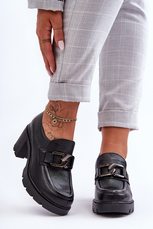 Елегантні туфлі на опорі З Срібним Орнаментом Black Harmell