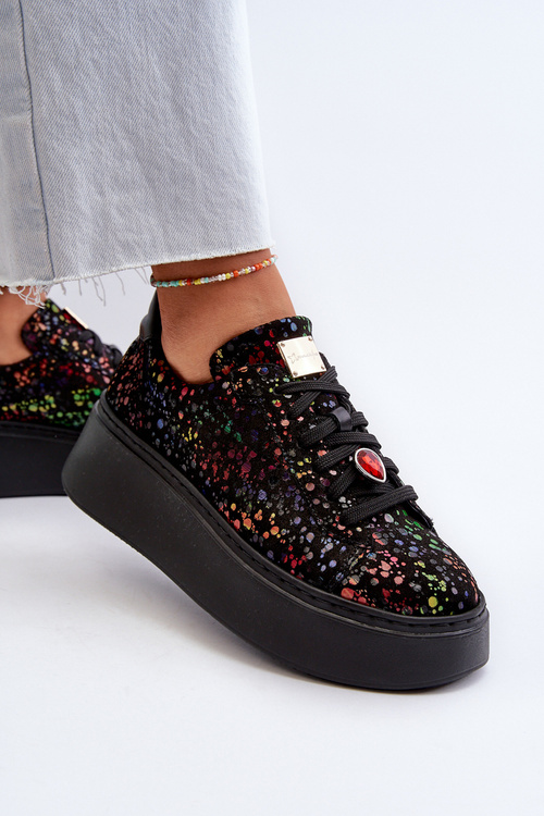 Шкіряні кросівки на платформі Maciejka 6191S-01 Чорні