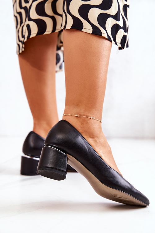 Шкіряні туфлі шпіц чорний Мерилін