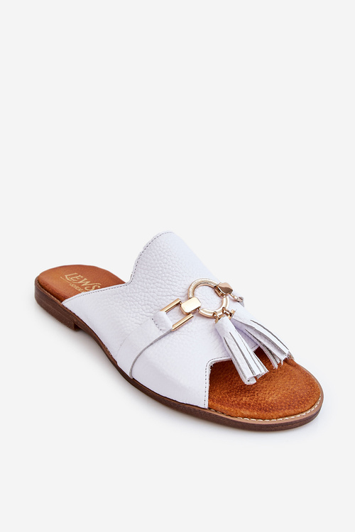 Жіночі шкіряні тапочки Lewski Shoes 3226 Білі