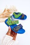 Дитячі пінопластові босоніжки зі світлим малюнком синьо-зелені Малага
