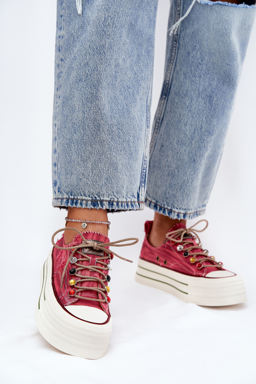 Жіночі Кросівки На Платформі Червоні GOE RR2N4104