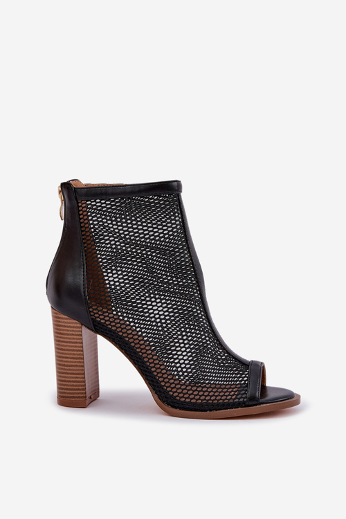 Сандалі На Підборі З Чоботом Чорні Taniffia