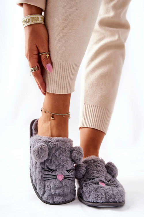 М'які тапочки Мишка з вушками Сіра Луїза