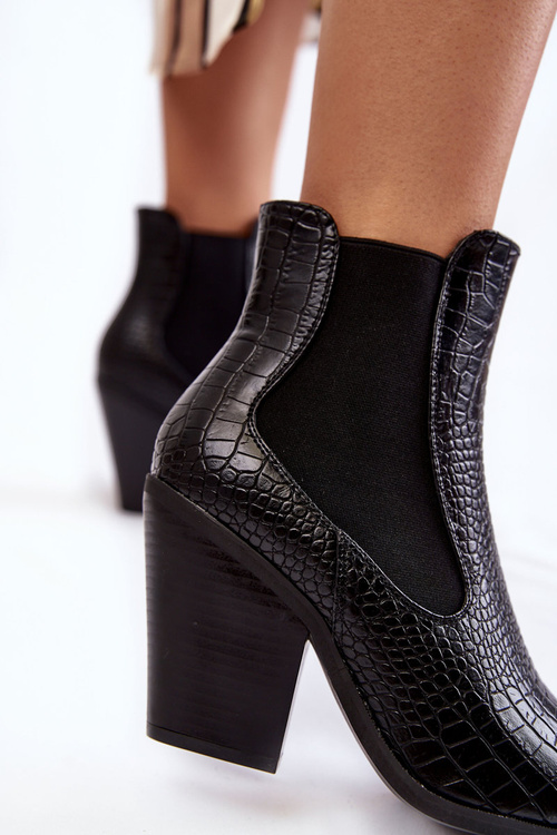 Жіночі ковбойські черевики Snakeskin Black Warren