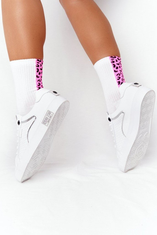 Жіночі шкіряні кросівки BIG STAR HH274075 біло-сріблясті