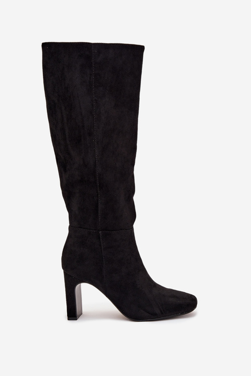 Жіночі Чоботи На Підборах Утеплені Чорні Zamira