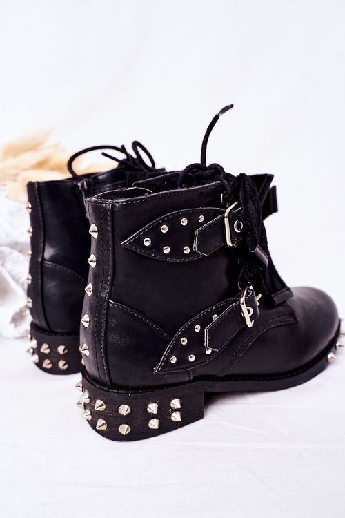 Дитячі теплі черевики на шпильці Lu Boo Black