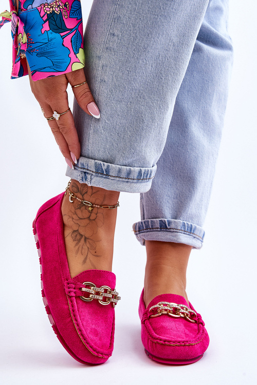 Жіночі замшеві лофери кольору Фуксія Соренто