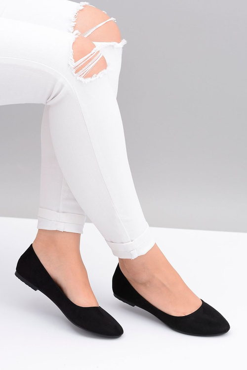 Чорні жіночі балетки Suede Buenos