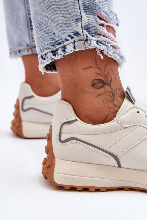 Жіноче шкіряне спортивне взуття бежеві Faro