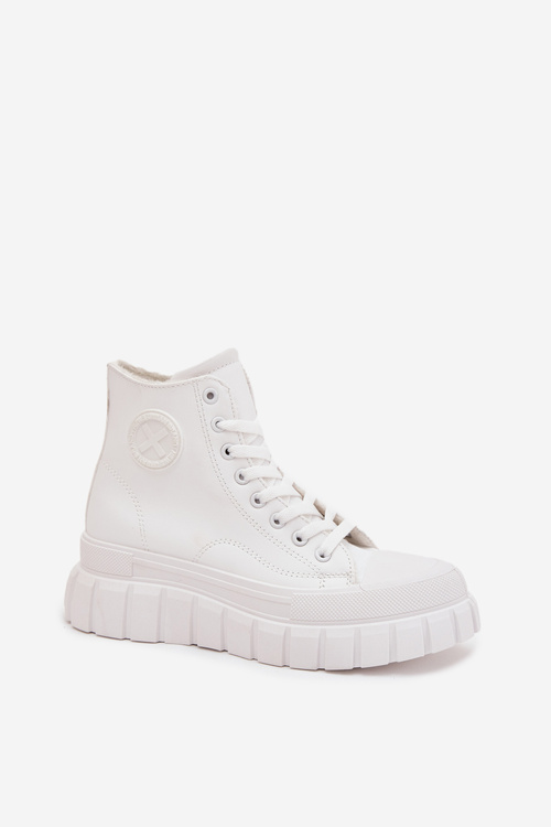 Утеплені Високі Кросівки Для Жінок На Платформі З Блискавкою Білі Sarira